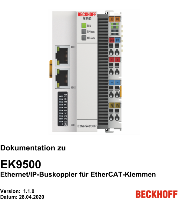 EK9500 - Ethernet/IP-Koppler Für EtherCAT-Klemmen