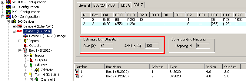 Erstellen einer Klemmenkonfiguration mit EL6720 7: