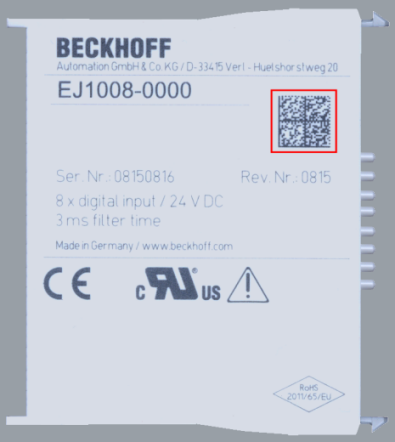Beckhoff Identification Code (BIC) 1: