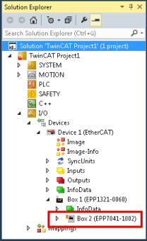 Integrating EPP7041 into a TwinCAT project 1: