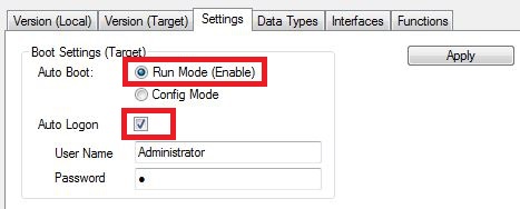 Load configuration to CX 2: