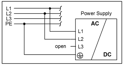 Operation on two phases of a 3-phase system 1: