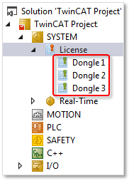 Commissioning and configuring license dongles 10: