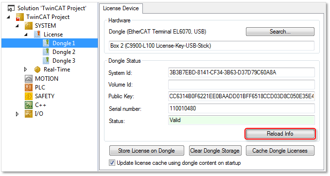 Commissioning and configuring license dongles 15: