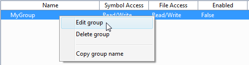 Changing user group properties 1:
