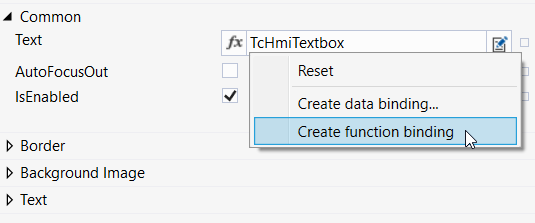 Create function binding 1: