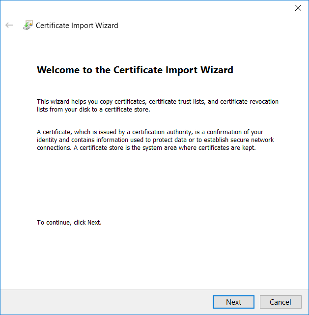 Installing the Client certificate 3: