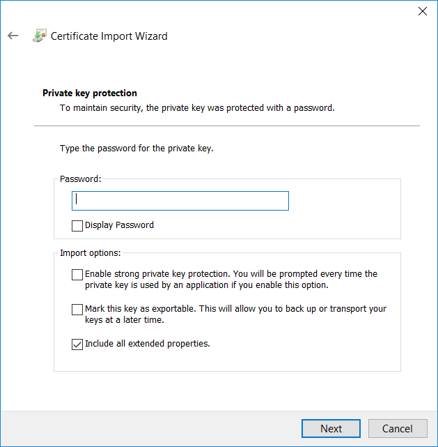Installing the Client certificate 6: