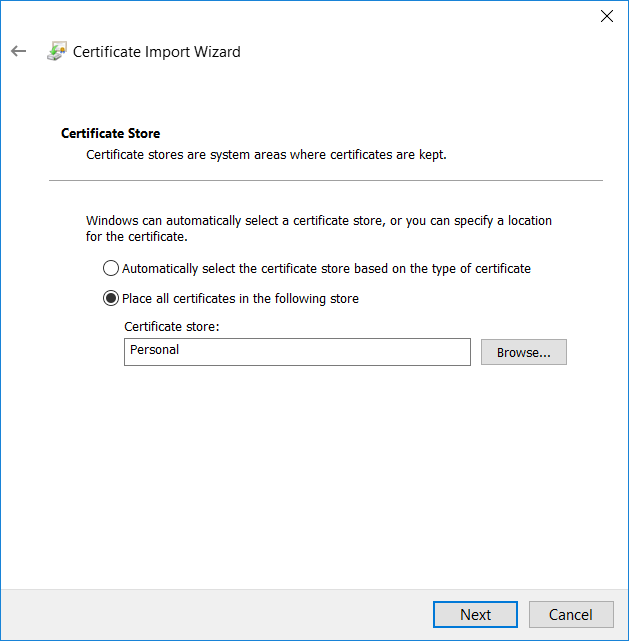 Installing the Client certificate 7: