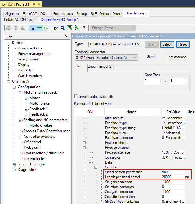 Konfiguration des zweiten Encoders 4: