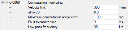 Parameter P-0-0069, Commutation Monitoring 1: