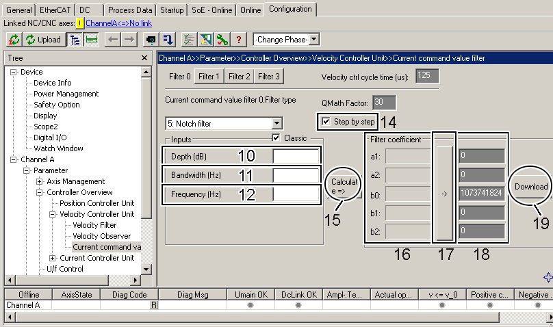 Parametrieren des Filters 2: