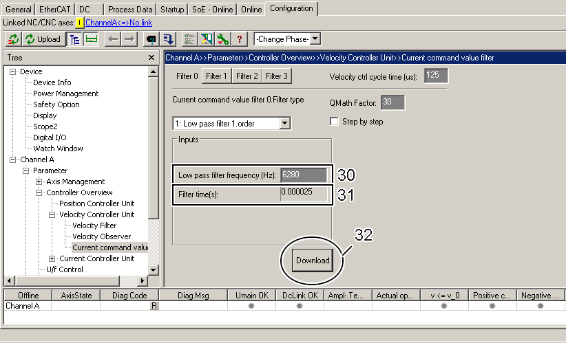 Parametrieren des Filters 2: