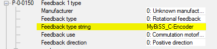Feedback type string 1: