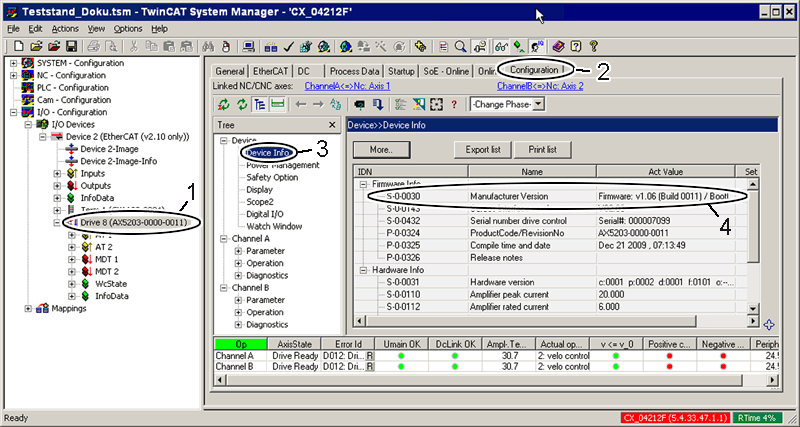 Firmware-Stand auf dem AX5000 1: