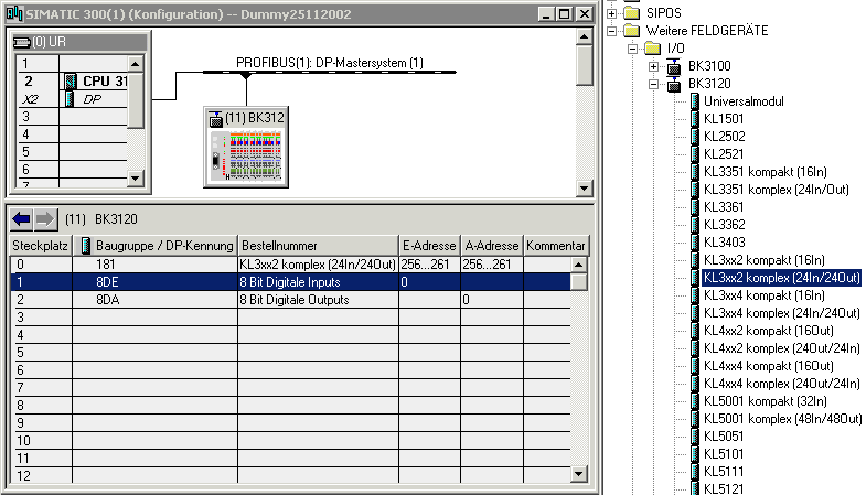Konfiguration: Siemens S7-Steuerung BK3120 5: