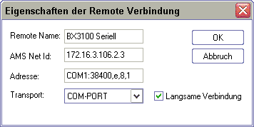 ADS-Verbindung über die serielle Schnittstelle 3: