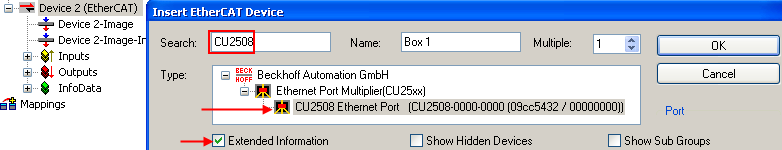 Einrichtung: Gerät EtherCAT 10: