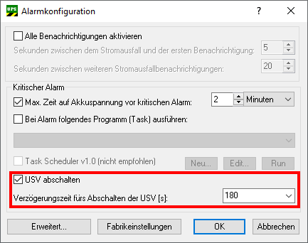 USV konfigurieren 4: