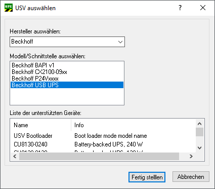 USV konfigurieren 1: