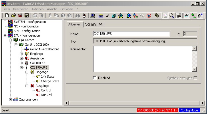 Einstellungen im System Manager 1: