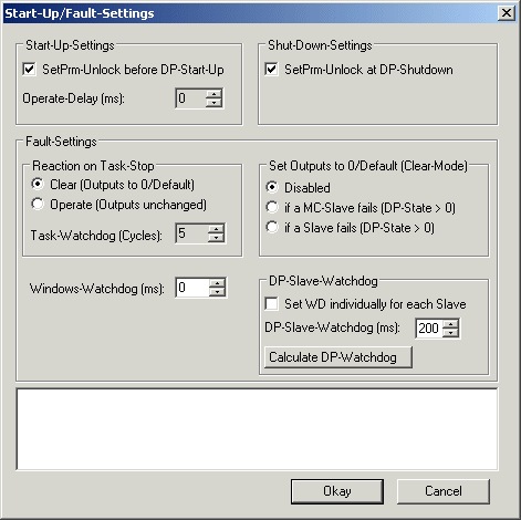 Dialog Fault-Settings 1: