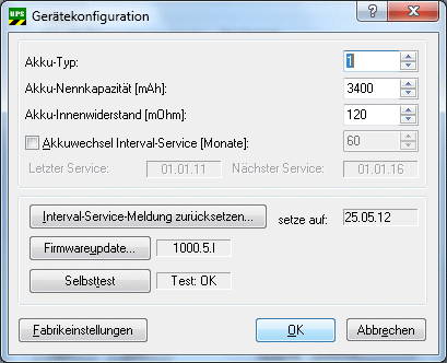 Gerätekonfiguration-Dialog 1: