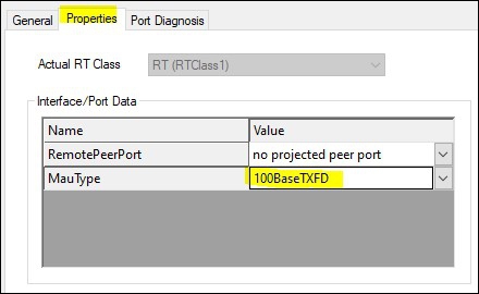 Datenübertragungsrate für PROFINET einstellen 3: