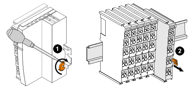 Montage auf der Tragschiene des Signal-Distribution-Boards 3: