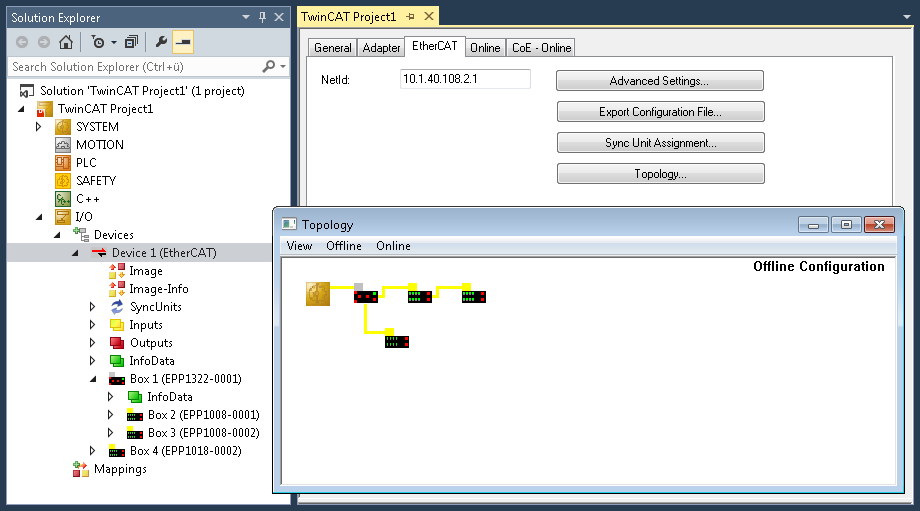 EK1300 - Konfiguration mit dem TwinCAT System Manager 11: