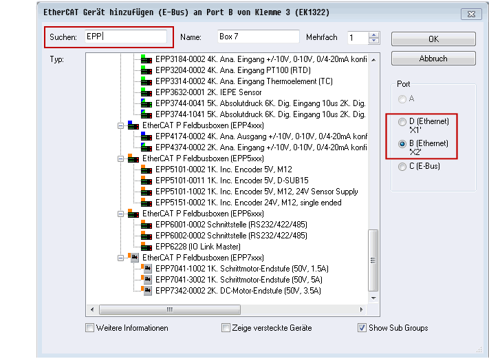 EK1322 - Konfiguration mit dem TwinCAT System Manager 3: