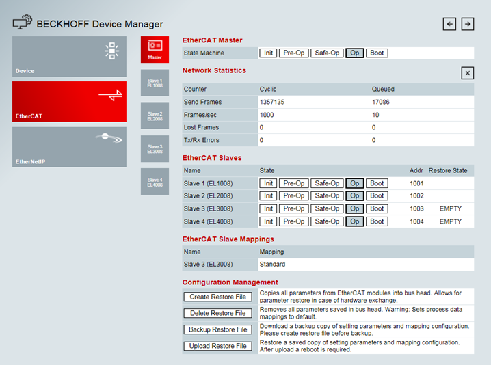 Konfiguration EtherCAT 1: