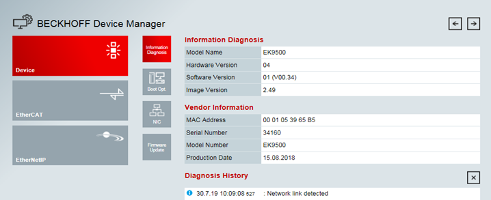 Konfiguration über die HTML-Seiten (Device Manager) des Buskopplers 1: