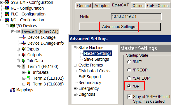 Allgemeine Inbetriebnahmehinweise für einen EtherCAT Slave 6: