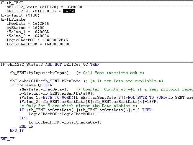 Beispielprogramm 2: Anwendung des SENT Protokolls mit EL1262-0050 2: