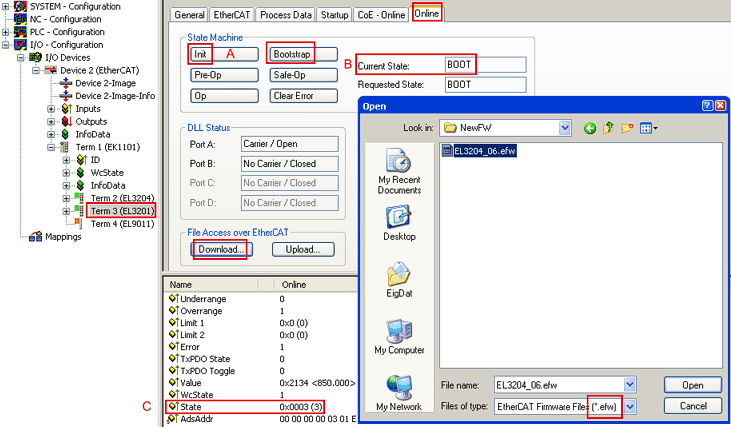 Update Controller-Firmware *.efw 1: