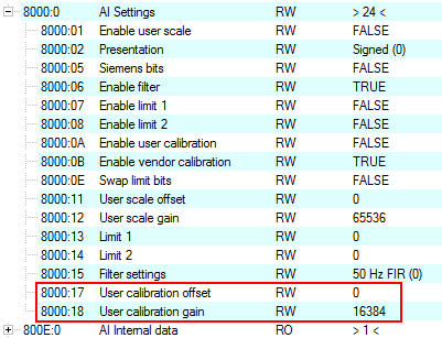 Passwortschutz für Anwenderkalibrierung/user calibration 1: