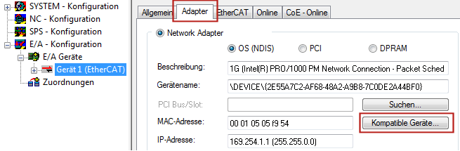 Installation TwinCAT Realtime Treiber 4: