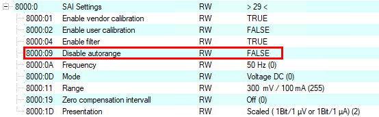 Messbereichsauswahl 5: