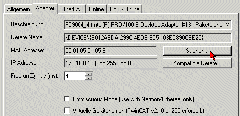 Starten des Beispielprogramms 1: