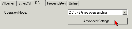 Oversampling-Einstellungen, Distributed Clocks (DC) 6: