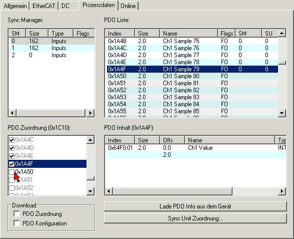 Oversampling-Einstellungen, Distributed Clocks (DC) 8: