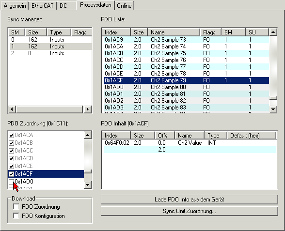 Oversampling-Einstellungen, Distributed Clocks (DC) 9: