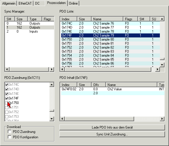 Oversampling-Einstellungen, Distributed Clocks (DC) 13: