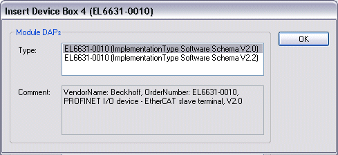 PROFINET-Device (EL6631-0010) Einbindung unter TwinCAT 2.11 6: