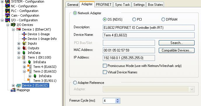Einbindung des TwinCAT PROFINET Controller Protokolls über eine EL663x Schnittstelle 2: