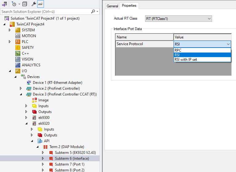 Interfacesettings 1: