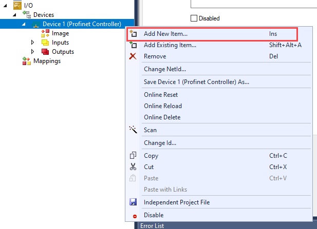 Anfügen über die Dialogauswahl 1: