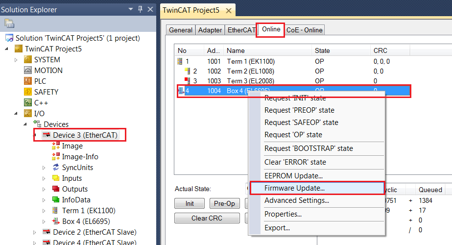 Ergänzung zu Firmware (FW)/ FPGA Update 1: