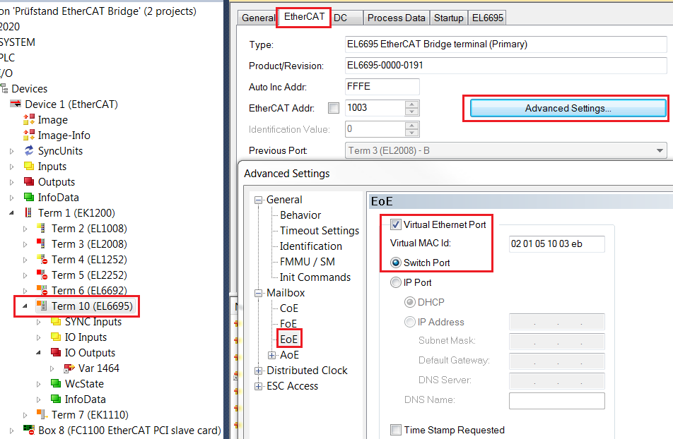 EoE - Ethernet over EtherCAT 1: